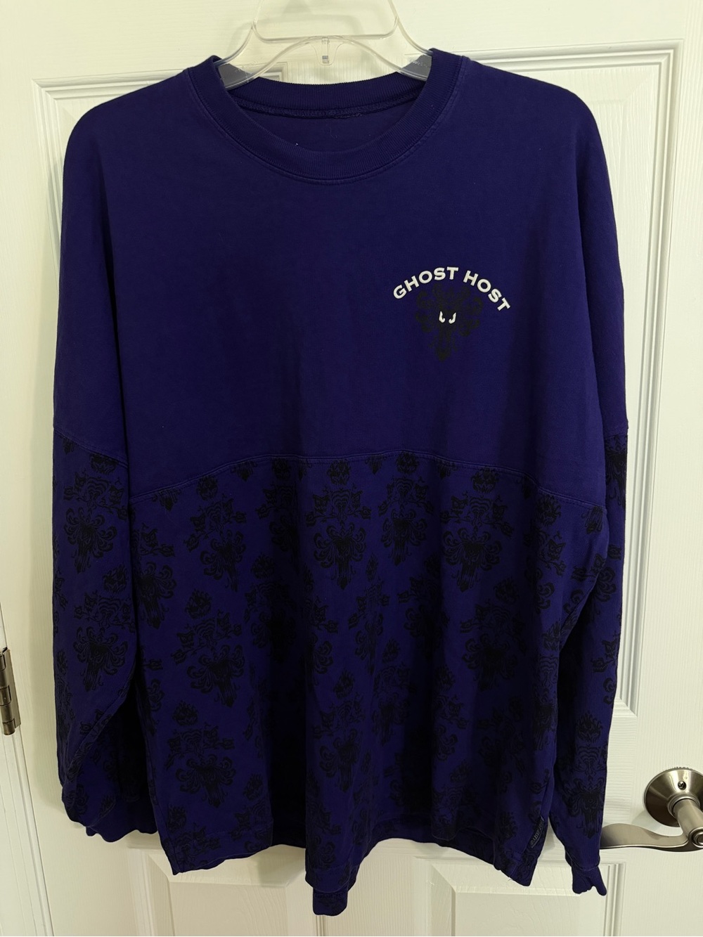 Disney Purple "Ghost Host" Haunted Mansion Long-Sleeve Crewneck Spirit Jersey